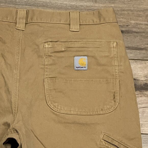 Mens Carhartt Rugged Flex Relaxed Fit Double Knee Pants 38x30 Tan Utility 102802 - Picture 14 of 14